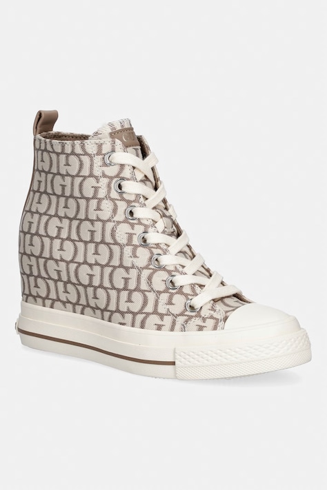Guess SUNDAE πάνινα Γυναικεία μπεζ υψηλός σε σφήνα FLTSUN FAL12