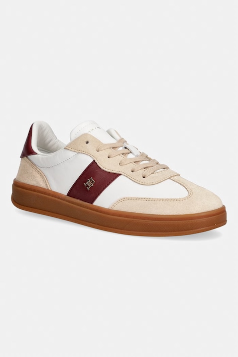 Tommy Hilfiger TH PREMIUM HERITAGE SNEAKER sneakers γυναικεία δερμάτινα μπεζ FW0FW09497