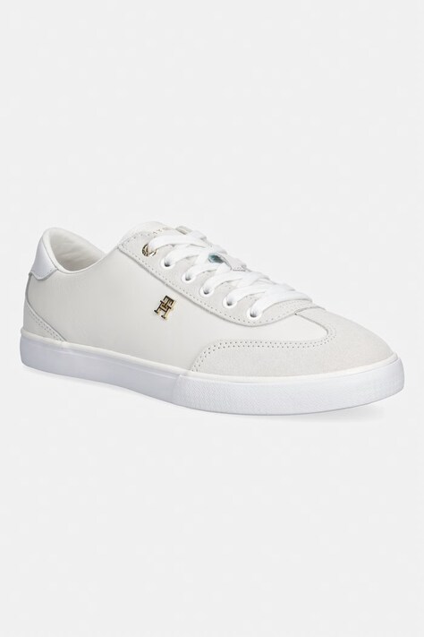 Tommy Hilfiger TH CHIC LOW VULC tenisice za žene od kože bijele niske FW0FW09391
