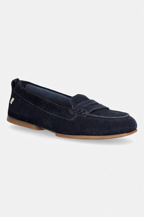 Tommy Hilfiger mokasyny damskie zamszowe TH FLEX SUEDE LOAFER BALLERINA granatowe FW0FW09507