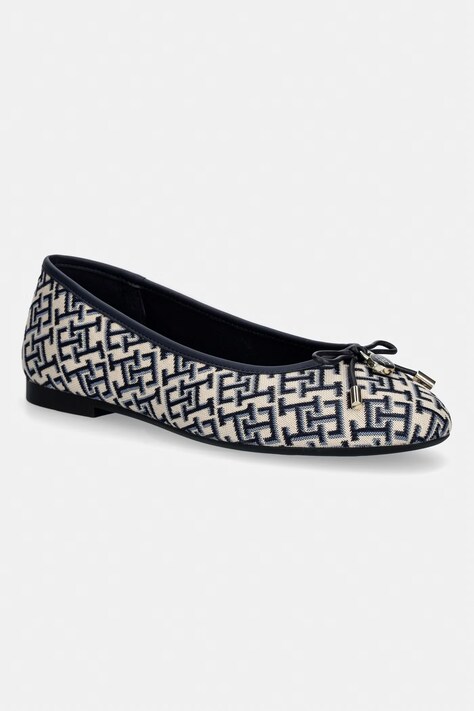 Tommy Hilfiger baleriny TH CHARM JACQUARD BALLERINA granatowe FW0FW09504
