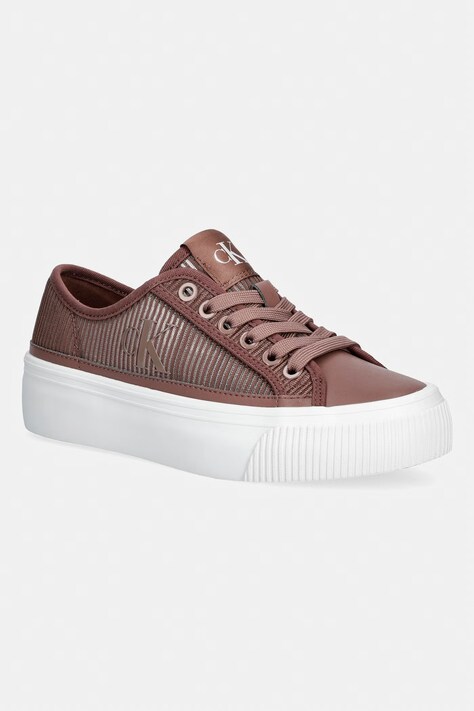 Calvin Klein VULC FLATF LACEUP STRIPED NYL tenisice za žene smeđe s platformom HW0HW03087
