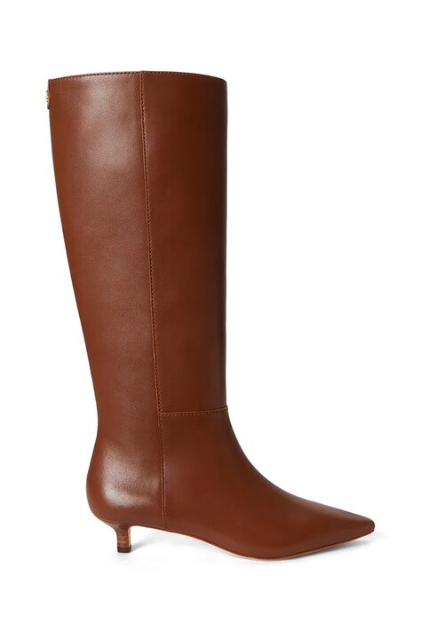 Lauren Ralph Lauren μπότες Γυναικείες δερμάτινες Frncsa Tl Hl καφέ 802P15725002