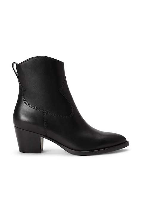 Lauren Ralph Lauren gležnarski čevlji s polno peto (blok) ženski usnjeni Harpher črni 802P15896001