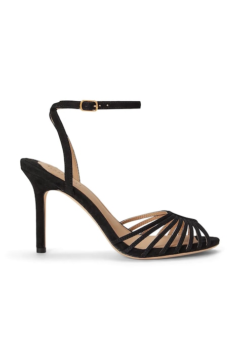 Lauren Ralph Lauren sandale na tanku potpeticu od brušene kože Mckayla crne 802P15738001