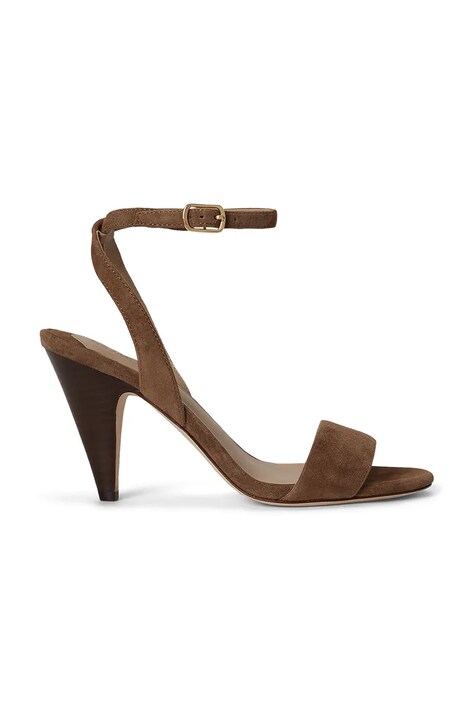 Lauren Ralph Lauren sandali tacchi alti in pelle Gracy marrone 802P15730003
