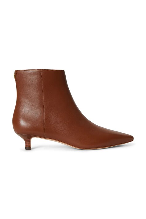 Lauren Ralph Lauren stivali alla caviglia su una spilla da donna in pelle Frncsa Bt Hl marrone 802P15721002