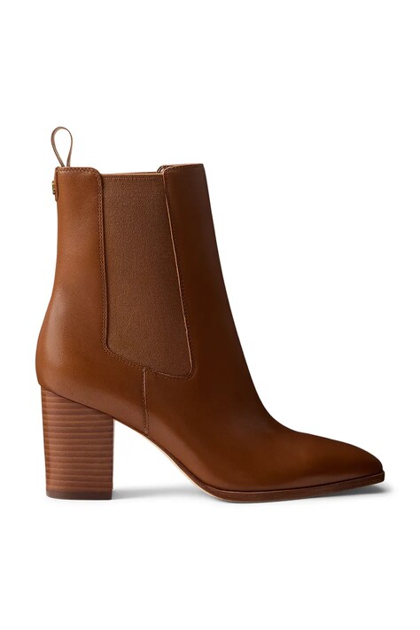 Lauren Ralph Lauren μπότες τσέλσι γυναικείες δερμάτινες Rlyn Bte Hl καφέ 802P15661001