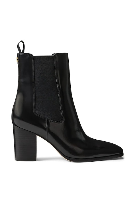 Lauren Ralph Lauren боти челси с дебел ток дамски от кожа Rlyn Bte Hl черни 802P12049001