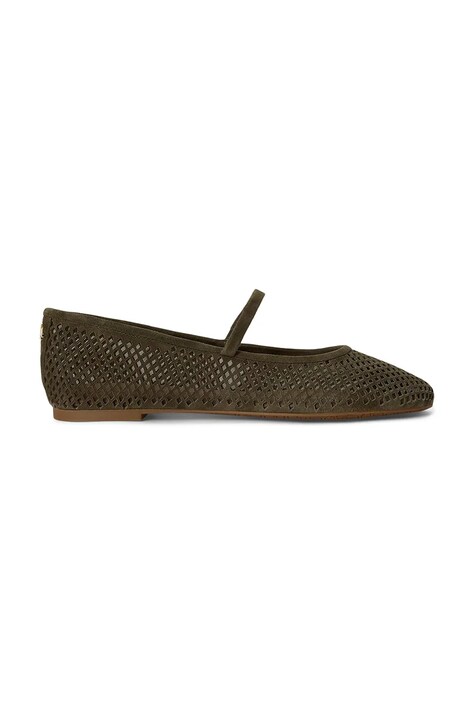 Lauren Ralph Lauren μπαλαρίνες δερμάτινες Jayna Mj πράσινες 802P12019004