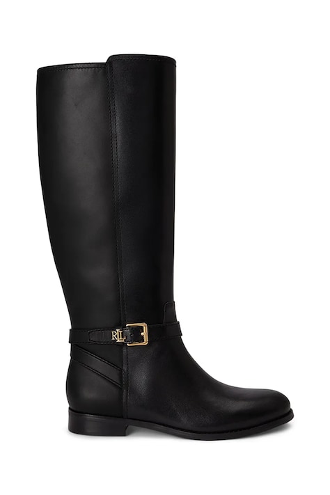 Lauren Ralph Lauren μπότες Γυναικείες δερμάτινες Brooke Tll 2 μαύρες 802974383004
