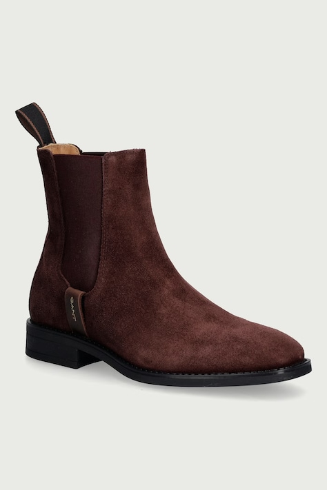 Gant Kotníkové Chelsea boty dámské semišové Fayy burgundské 33553426