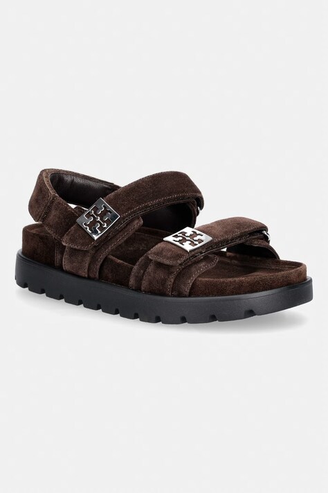 Tory Burch sandały damskie zamszowe Mellow Sport Sandal brązowe 180673.201