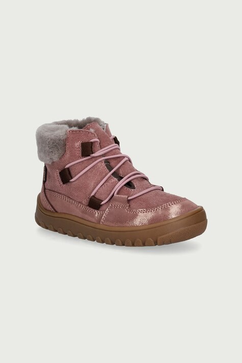 Froddo Buty zimowe dziecięce zamszowe BAREFOOT UP FURRY TEX różowe G3110283