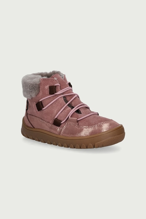 Froddo Buty zimowe dziecięce zamszowe BAREFOOT UP FURRY TEX różowe G3110283