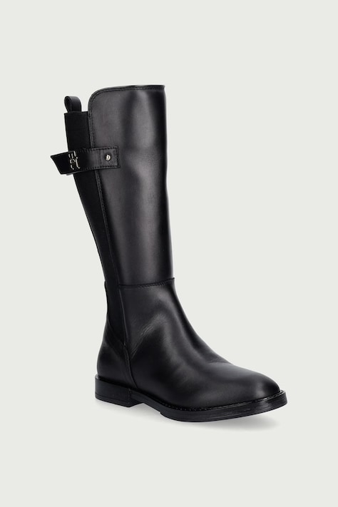 Tommy Hilfiger Ботуши под коляното за деца от кожа черни T4A6-35185