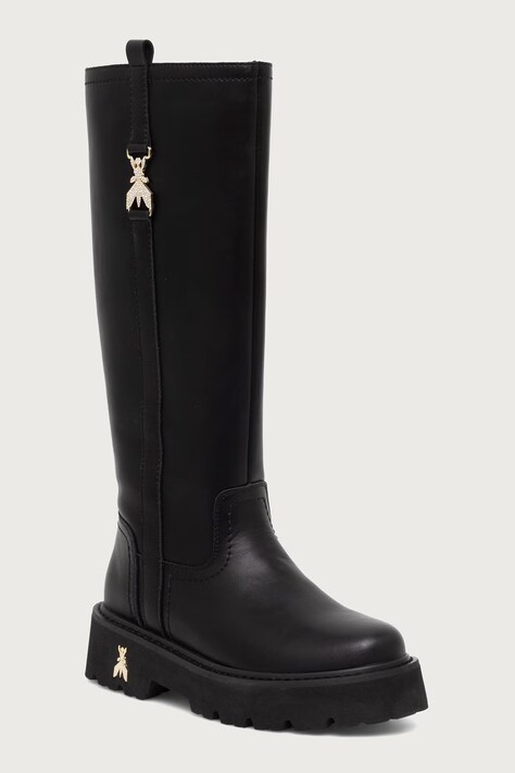 Patrizia Pepe Stivali per bambini in pelle neri PPJ441