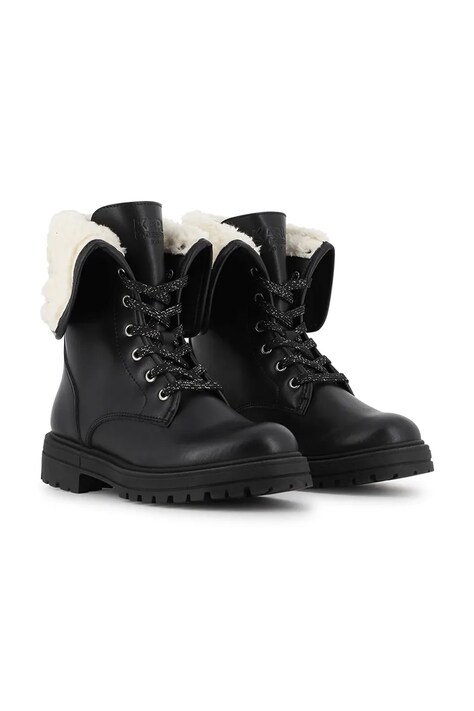 Karl Lagerfeld Кубинки за деца от кожа черни Z31405
