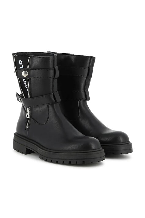 Karl Lagerfeld Боти за деца от кожа черни Z31454