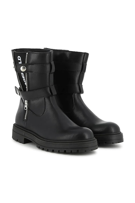 Karl Lagerfeld Боти за деца от кожа черни Z31454