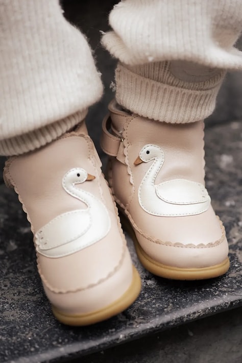 Donsje buty zimowe niemowlęce nubukowe Sify Shoes Swan różowe 1507301