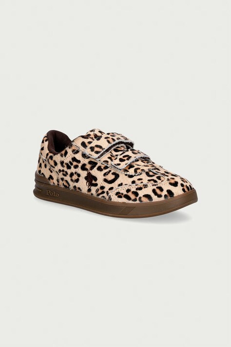 Polo Ralph Lauren HOLLIS EZ sneakers παιδικά δερμάτινα μπεζ RL05864202
