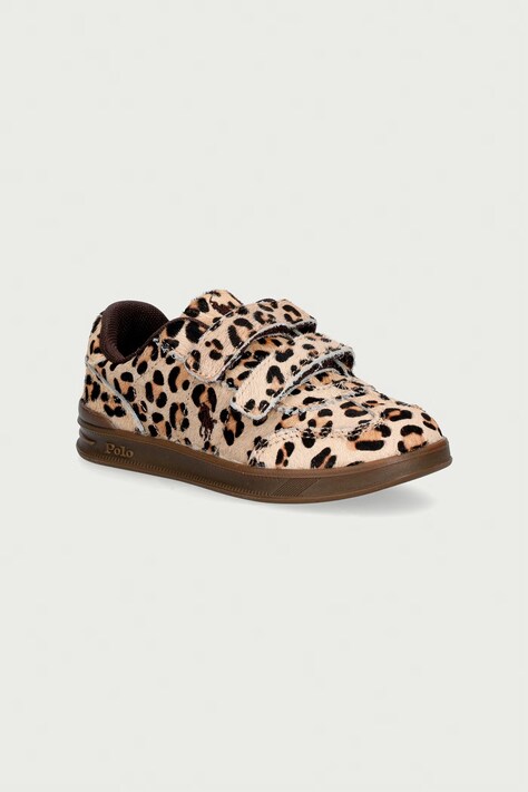 Polo Ralph Lauren HOLLIS EZ sneakers παιδικά δερμάτινα μπεζ RL05863202
