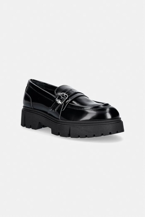 Calvin Klein mokasyny dziecięce czarne na platformie V4A4-83429