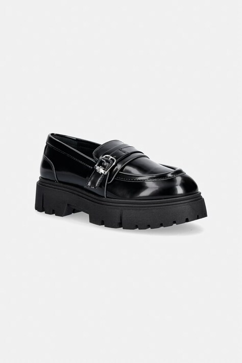 Calvin Klein mokasyny dziecięce czarne na platformie V4A4-83429
