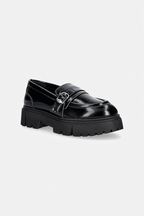 Calvin Klein mokasyny dziecięce czarne na platformie V4A4-83429