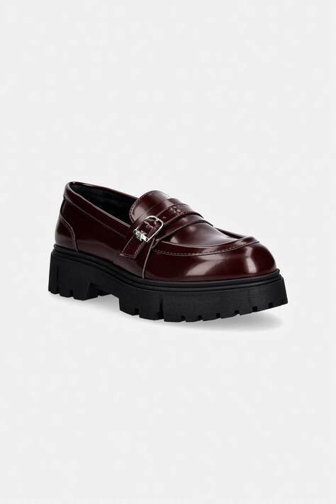 Calvin Klein mokasyny dziecięce bordowe na platformie V4A4-83429