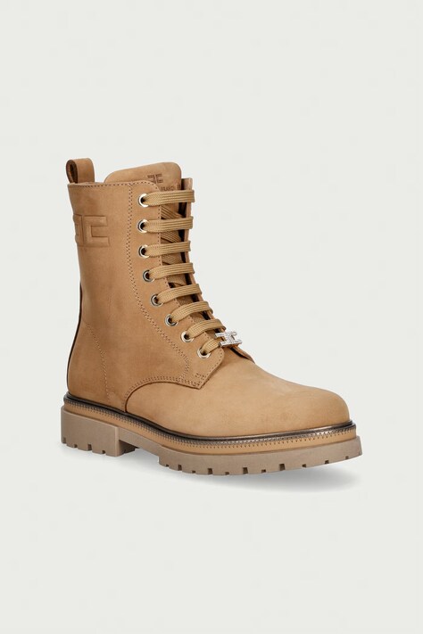 Elisabetta Franchi workery dziecięce nubukowe brązowe F4A5-E0705