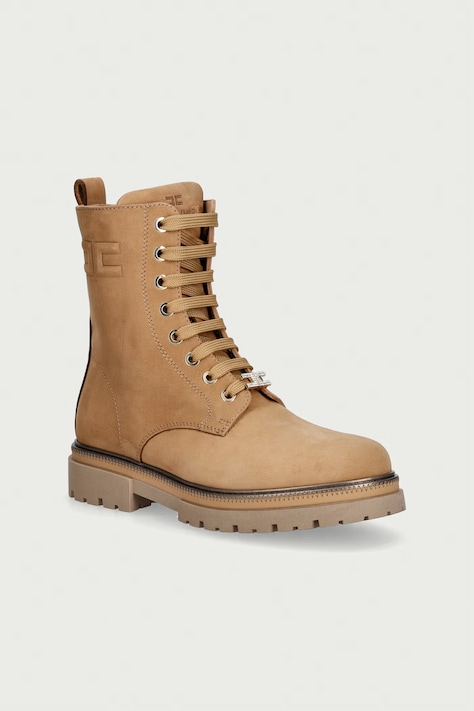 Elisabetta Franchi workery dziecięce nubukowe brązowe F4A5-E0705