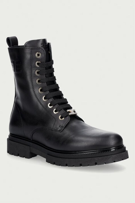 Elisabetta Franchi workery dziecięce skórzane czarne F4A5-E0703
