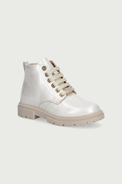 Elisabetta Franchi Botine pentru copii din piele bej F1A5-E0690