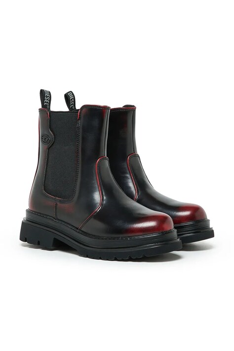 Diesel Sztyblety dziecięce D-VYNCOUN-ABRA BOOTS bordowe BC1120