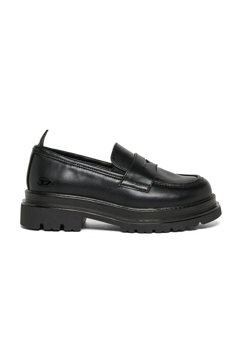 Diesel Mokasyny dziecięce D-SLAWEU LOAFER czarne BC1113