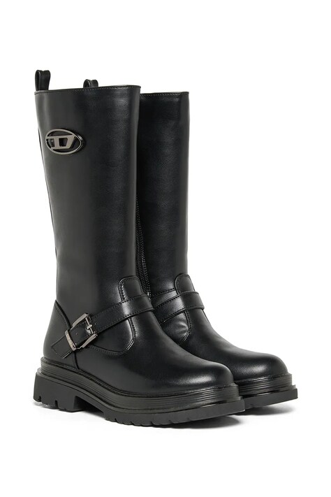 Diesel Kozaki dziecięce D-KRILTY BOOTS czarne BC1109