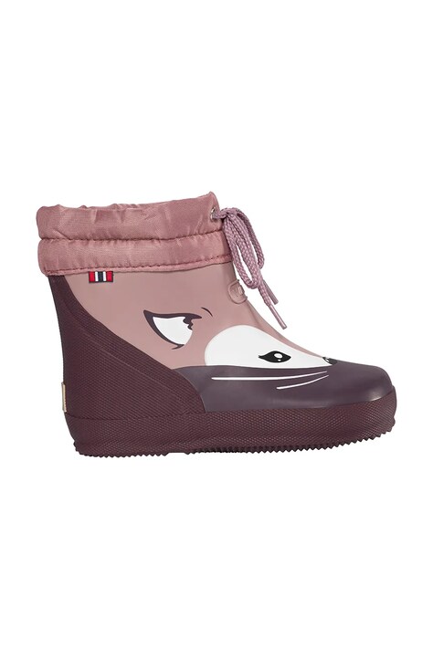Viking Kids Gumene čizme za djecu Alv Barefoot Paw Print Warm ljubičaste 1.60230