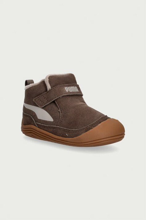 Puma Buty zimowe dziecięce Puma Kitten Mid Prem V Inf brązowe 407459