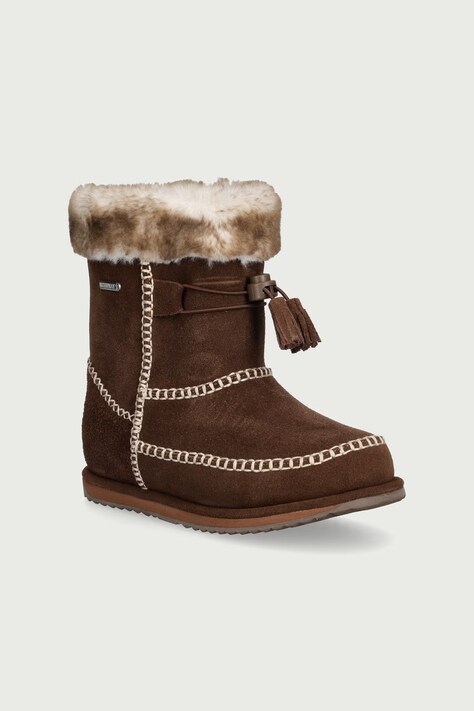 Emu Australia Buty zimowe dziecięce zamszowe Bobby Lo brązowe K13364
