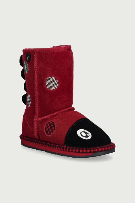 Emu Australia Buty zimowe dziecięce skórzane Lenny Ladybug czerwone K13325