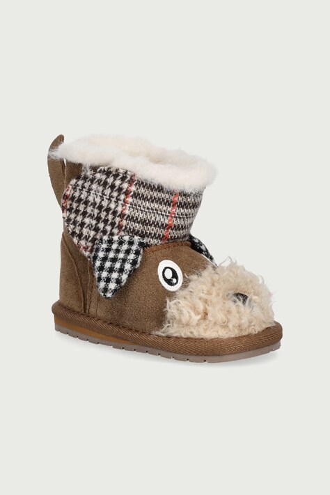 Emu Australia Buty zimowe dziecięce zamszowe Tommie Terrier Walker brązowe B13324