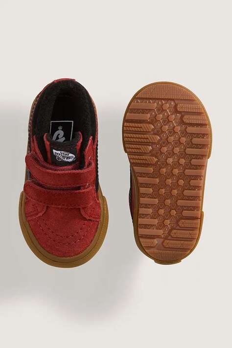 Vans SK8-Mid Reissue V Insulated sneakersy dziecięce zamszowe czerwone VN000Z9FBRD1