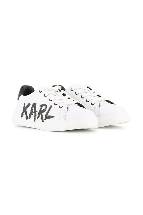 Karl Lagerfeld маратонки за деца от кожа бели Z31408
