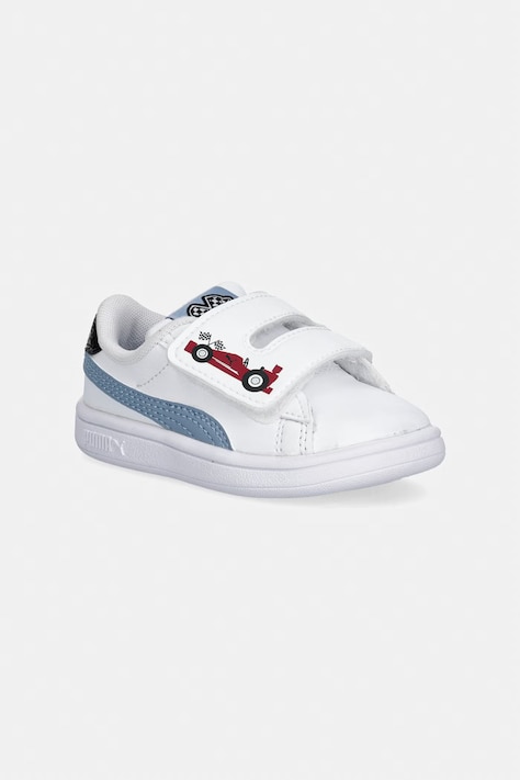 Puma Smash 3.0 Racing Crew V Inf sneakersy dziecięce białe 408386