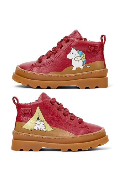 Camper Μποτάκια Παιδικά δερμάτινα Brutus TWS FW by Moomin κόκκινα K900291