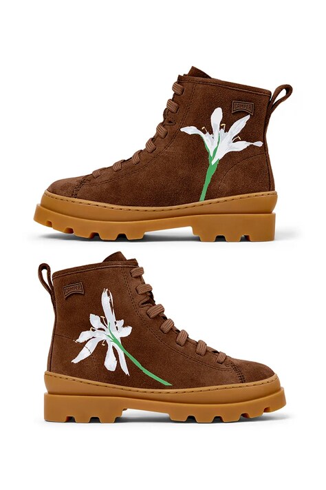 Camper Παπούτσια χειμερινά παιδικά δερμάτινα Brutus TWS Kids καφέ K900179