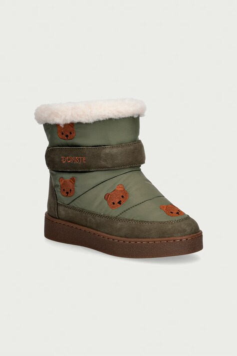 Donsje śniegowce dziecięce Kitto Boots Bear zielone 2033701
