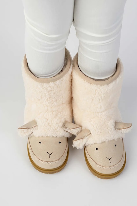 Donsje Buty zimowe dziecięce Wadou Boots Lammy białe 2031402